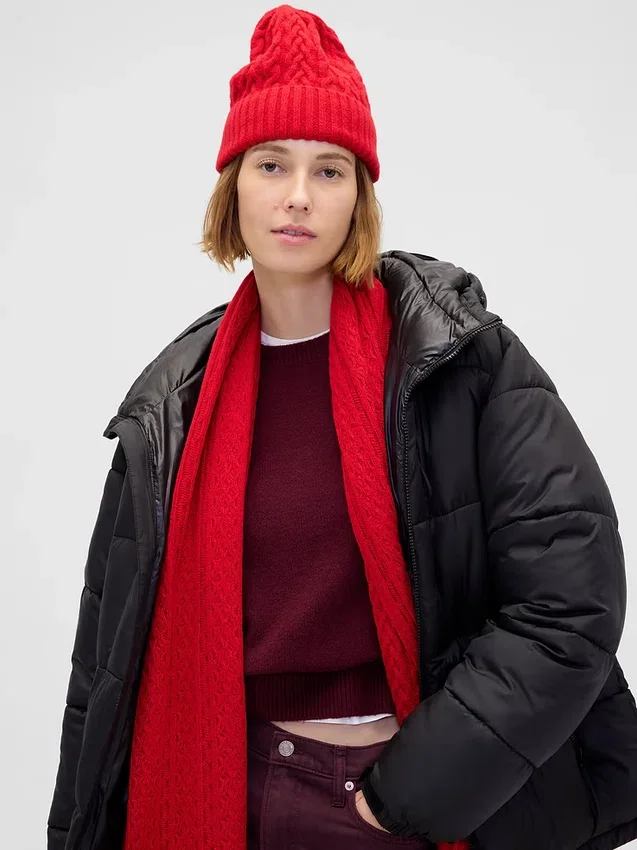 Bonnet CashSoft à mailles torsadées