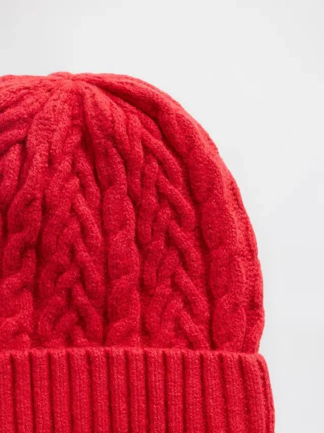 Bonnet CashSoft à mailles torsadées