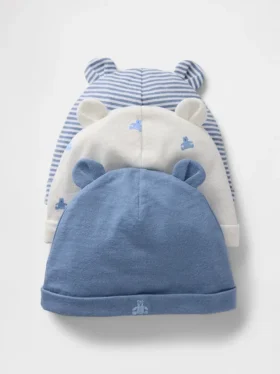 Bonnet en coton bio « Baby First Favorites » (lot de 3)
