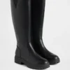 Bottes hautes en cuir vegan à semelle crantée