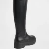 Bottes hautes en cuir vegan à semelle crantée
