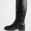 Bottes hautes en cuir vegan à semelle crantée