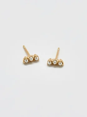 Boucles d’oreilles Admiral Row en or avec perle en forme de barre