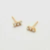 Boucles d’oreilles Admiral Row en or avec perle en forme de barre