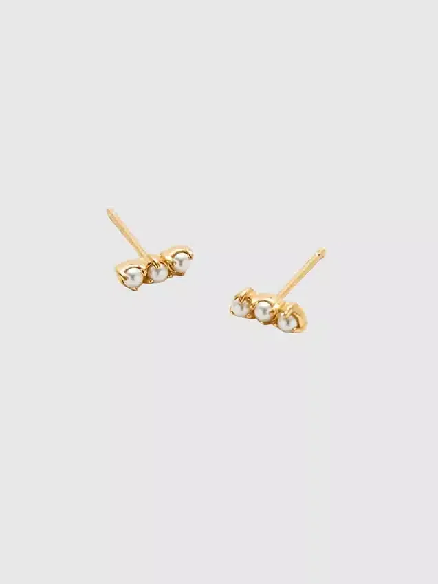 Boucles d’oreilles Admiral Row en or avec perle en forme de barre
