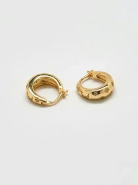 Boucles d’oreilles créoles en or « Lune et étoiles » Admiral Row