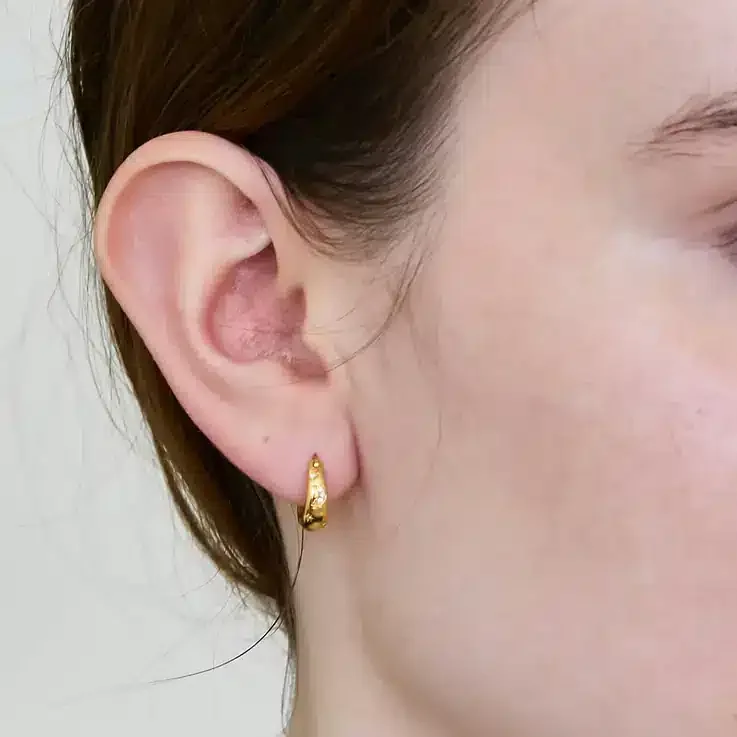 Boucles d’oreilles créoles en or « Lune et étoiles » Admiral Row