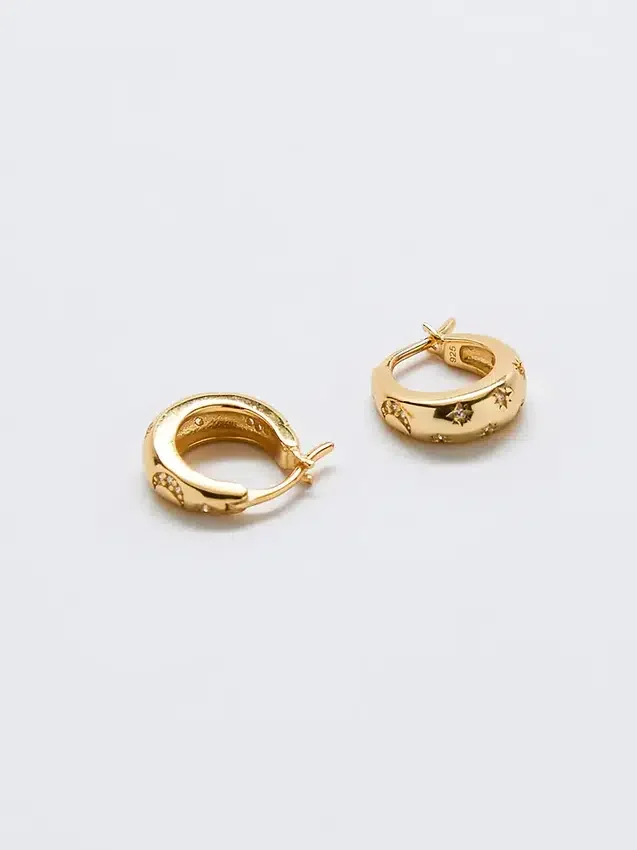 Boucles d’oreilles créoles en or « Lune et étoiles » Admiral Row