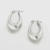 Boucles d’oreilles créoles ovales en argent Admiral Row