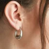 Boucles d’oreilles créoles ovales en argent Admiral Row