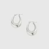 Boucles d’oreilles créoles ovales en argent Admiral Row