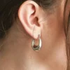 Boucles d’oreilles créoles ovales en argent Admiral Row