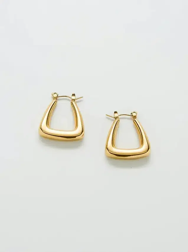 Boucles d’oreilles créoles triangulaires dorées Admiral Row