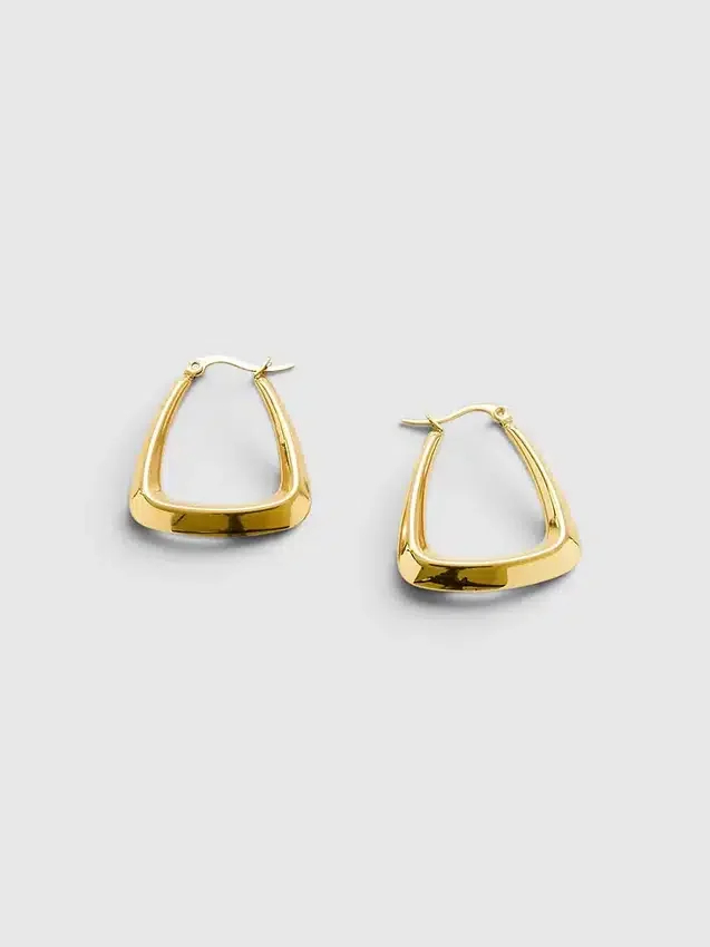 Boucles d’oreilles créoles triangulaires dorées Admiral Row