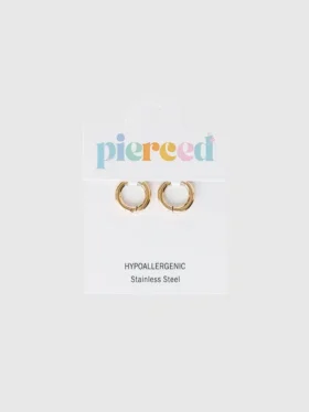 Boucles d’oreilles Huggie dorées 8 mm de Pierced Co