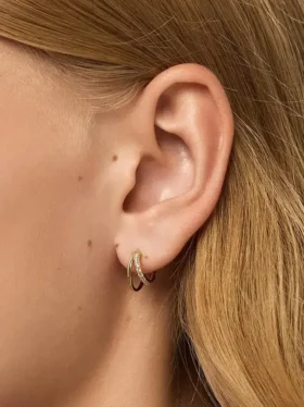 Boucles d’oreilles mini double créole « Toda » d’Ana Luisa
