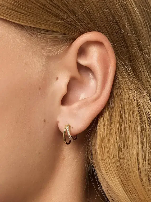 Boucles d’oreilles mini double créole « Toda » d’Ana Luisa