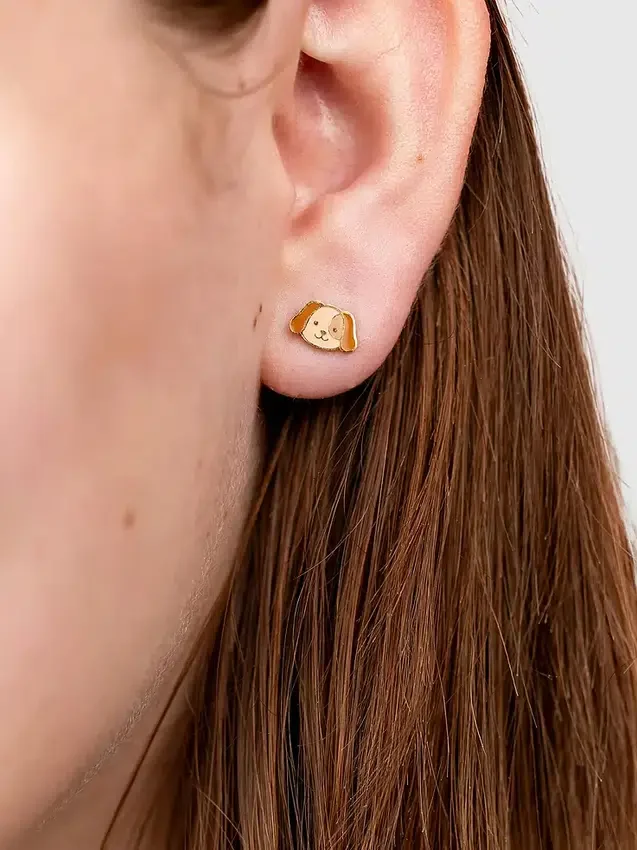 Boucles d’oreilles à vis « Chien »
