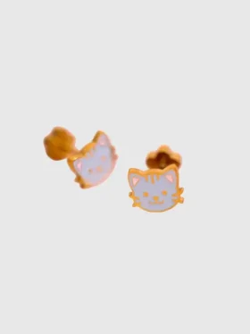 Boucles d’oreilles à vis « Co Cat » pour oreilles percées