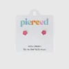 Boucles d’oreilles à vis « Fleur rose vif » de Pierced Co