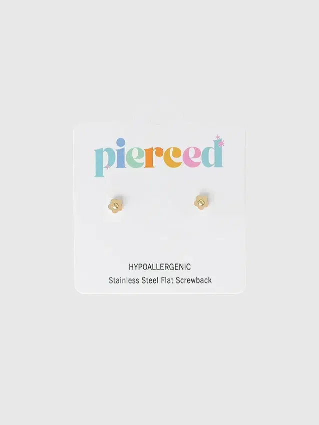 Boucles d’oreilles à vis « Petite fleur classique » de Pierced Co