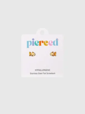 Boucles d’oreilles à vis « Poisson rouge » Pierced Co