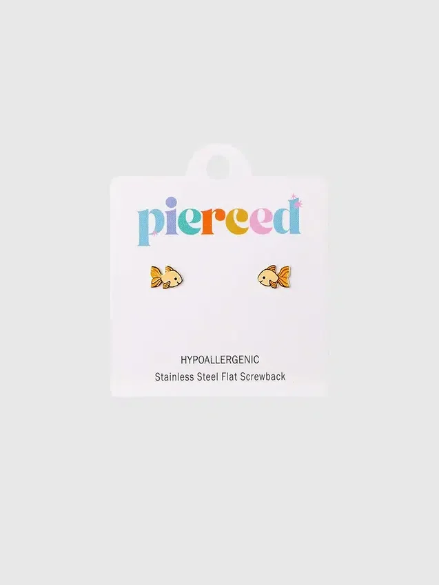 Boucles d’oreilles à vis « Poisson rouge » Pierced Co