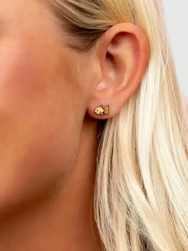 Boucles d’oreilles à vis « Poisson rouge » Pierced Co
