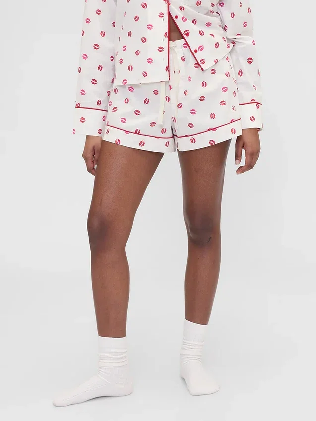 Boxer de pyjama GAP × Summer Fridays en popeline « Kiss »