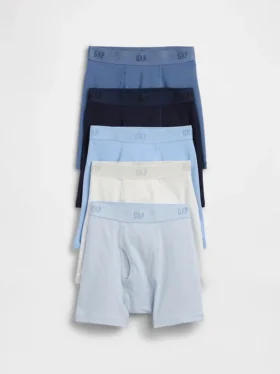 Boxers en coton stretch bio pour enfants avec logo (lot de 5)