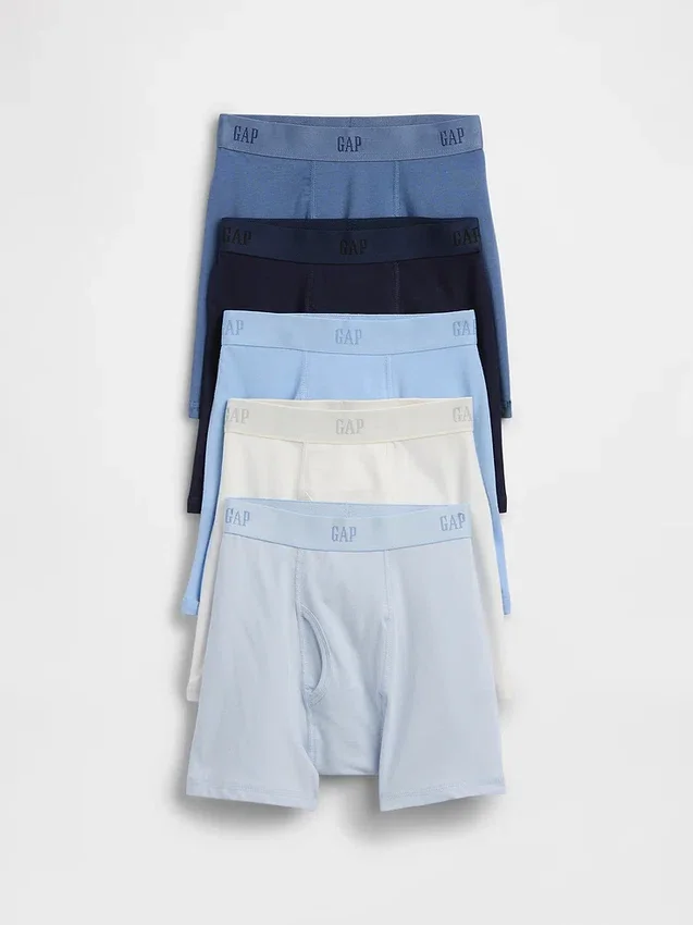 Boxers en coton stretch bio pour enfants avec logo (lot de 5)