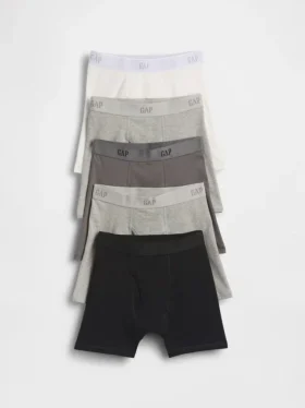 Boxers en coton stretch bio pour enfants avec logo (lot de 5)