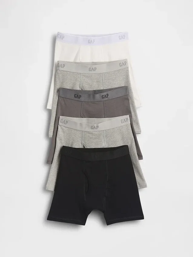 Boxers en coton stretch bio pour enfants avec logo (lot de 5)