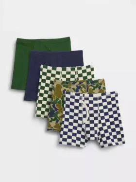 Boxers en coton stretch bio pour enfants (lot de 5)