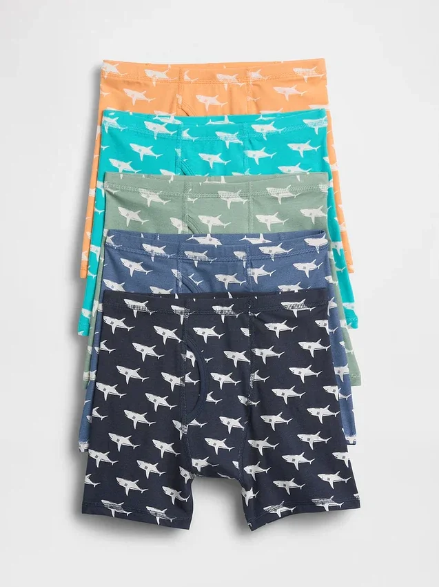 Boxers en coton stretch bio pour enfants (lot de 5)