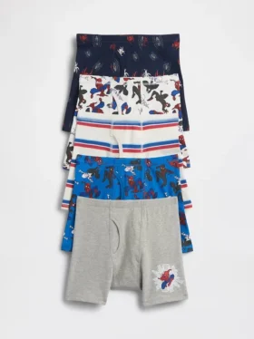 Boxers en coton stretch bio Spider-Man pour enfants (lot de 5)