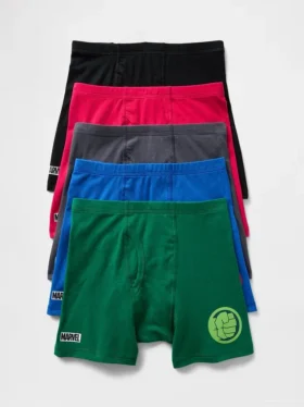 Boxers Marvel en coton stretch bio pour enfants (lot de 5)
