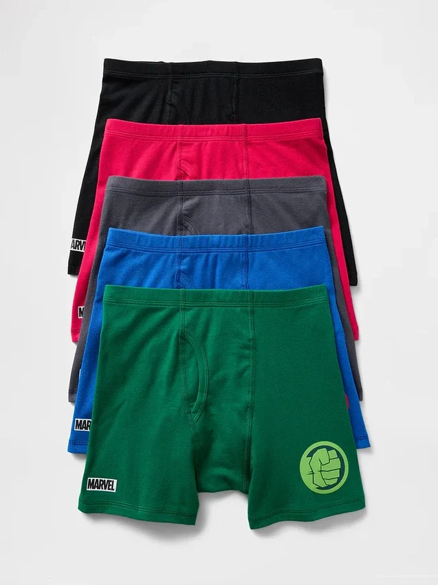 Boxers Marvel en coton stretch bio pour enfants (lot de 5)