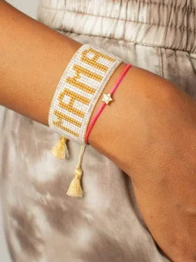 Bracelet « Mama » blanc et or de Hart