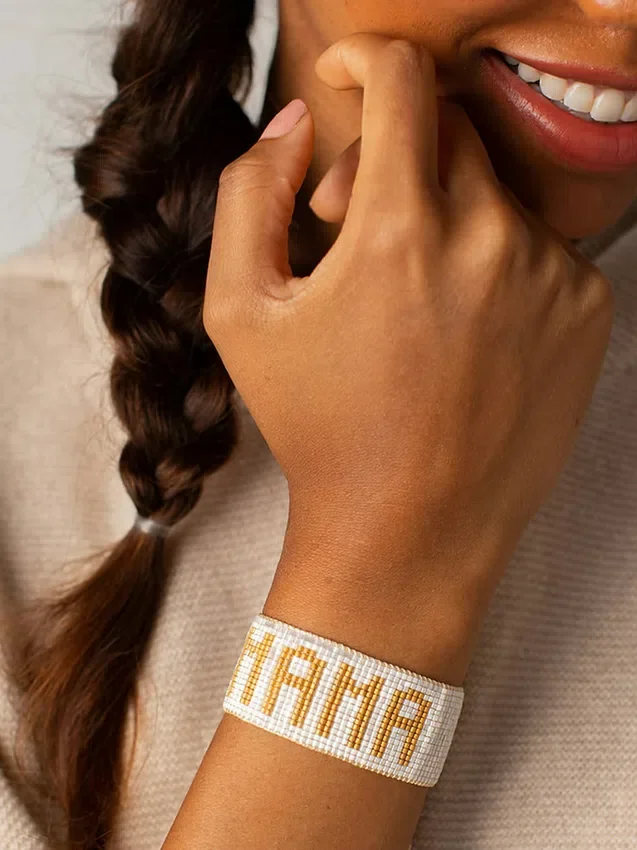 Bracelet « Mama » blanc et or de Hart
