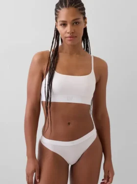 Bralette en coton stretch bio avec logo