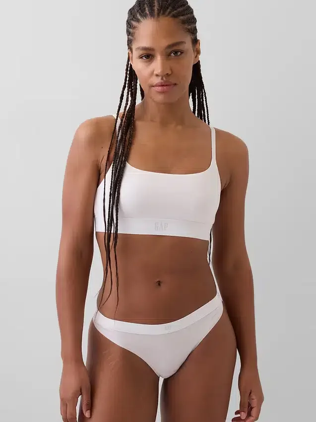 Bralette en coton stretch bio avec logo