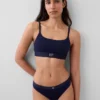 Bralette en coton stretch bio avec logo