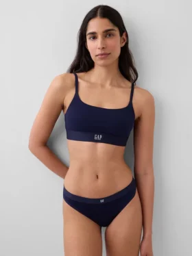 Bralette en coton stretch bio avec logo