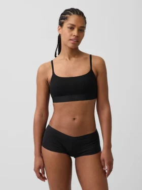 Bralette en coton stretch bio avec logo