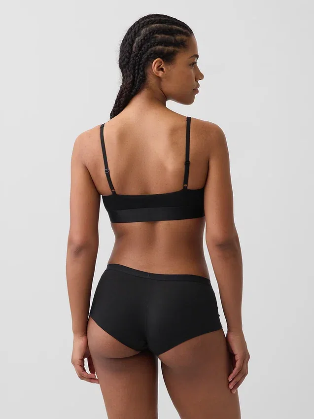 Bralette en coton stretch bio avec logo