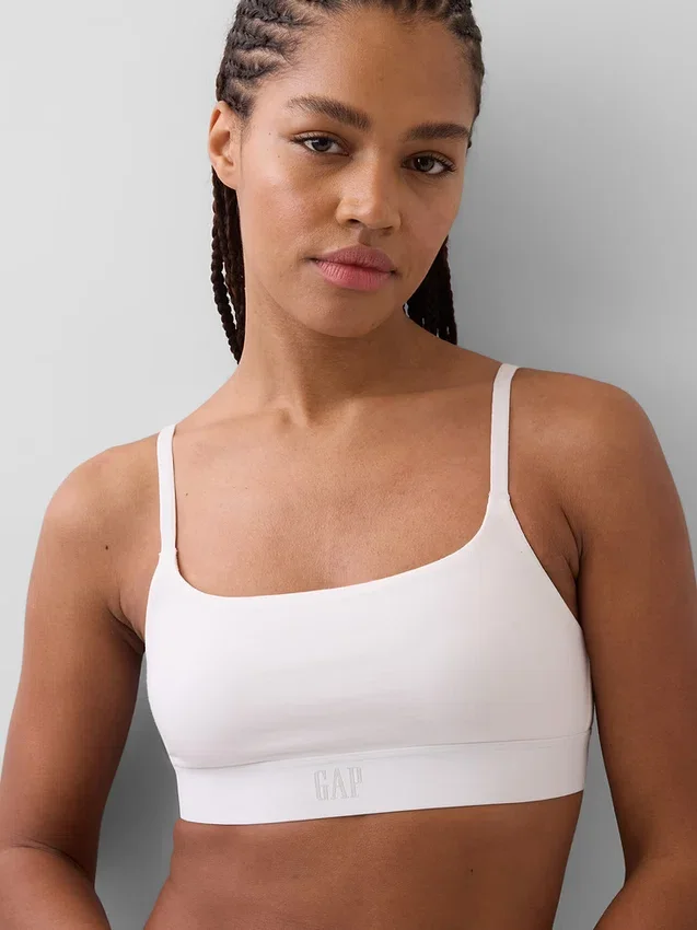 Bralette en coton stretch bio avec logo