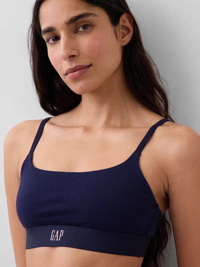 Bralette en coton stretch bio avec logo