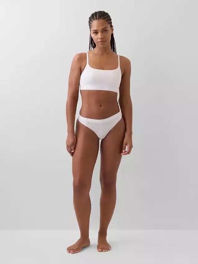 Bralette en coton stretch bio avec logo
