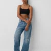 Bralette en coton stretch bio avec logo